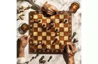 SENATOR Chessmen (42x42cm) - piezas de ajedrez clásicas de madera ideales para regalar